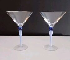 2 cocktail glasses crystal d'Arques model Eden blue h 17 cm