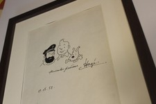 Hergé Dédicace Tintin Milou Haddock Hergé Autographe Tintin Milou Haddock Hergé
