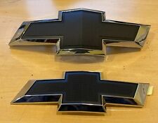 Fits Camaro 2010-2013 Front Grille Rear Black Textured Chrome Emblem Bowtie Set