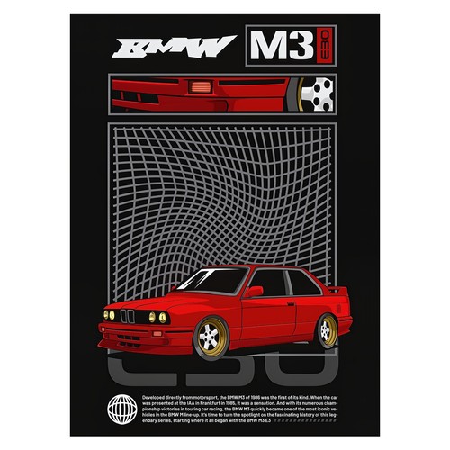 Affiche rétro bmw - rétro, m3