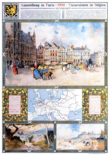 Affiche chemin fer belges - fer,