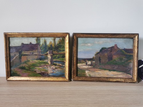 Paire petits tableaux par - paire,