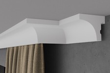 ELHARE Barre en Stuc Rail de Rideau LED Barre Murale Tringle à Rideau Indirec...