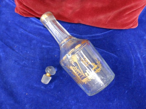 Flacon cristal 19ème dorure - cristal, 19ème,dorure