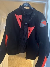 Dainese Energyca Air Tex Jacket Black/Fluo-Red Size 54 FREE USA SHIPPING