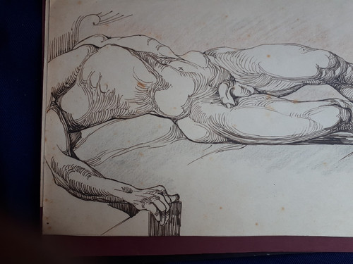 Dessin ancien encre nu - dessin, ancien,