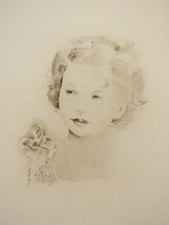 Mariette Lydis - young girl - eau forte or lithograph Carmen Guillard 1939