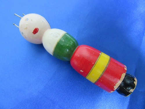 Ancien tricotin bois peint - en,
