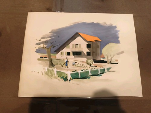 Grande aquarelle ancienne
