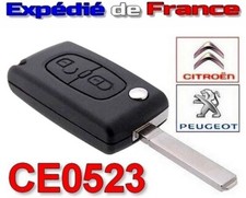 Coque clé Boitier pour Peugeot 107 207 307 407 807 2 boutons CE0523 Sans Rainure