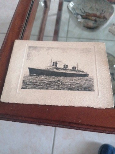 Gravure paquebot normandie - paquebot,