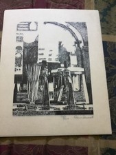 Jack Daniels woodcut print of
