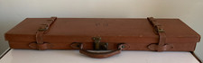 RARE ANCIENNE VALISE MALETTE DE CHASSE FUSIL - CUIR - INITIALES P.M