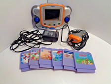 V Tech V Smile Pocket 753 w/ 6 Games, Wall Plug and Car Plug Tested, Working.