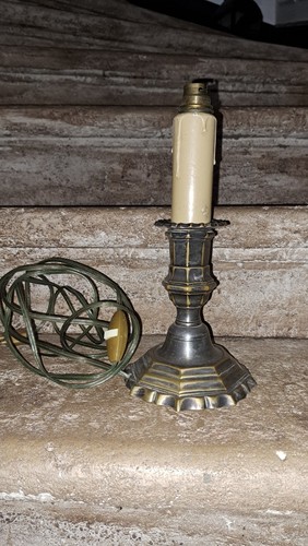 Bougeoir pied lampe ancien - lampe,