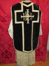 Chasuble Noire Velours de Soie