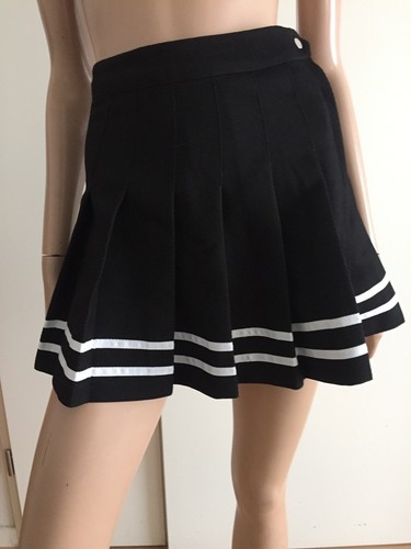 Mini jupe noire - mini-jupe, plissée