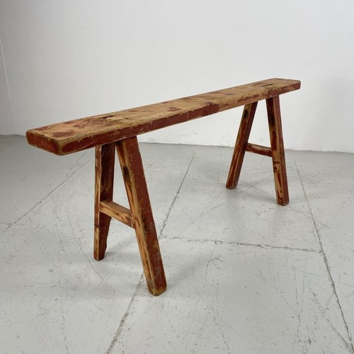 Ancien banc long - long, bois