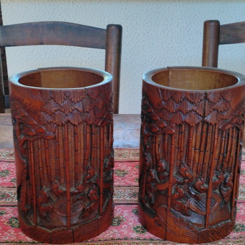 Paire pots cylindriques en - de,