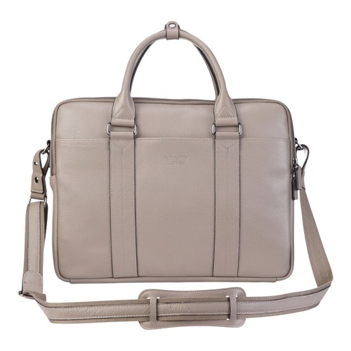 Cuir véritable gris portable - gris,