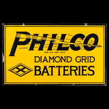 PORCELAIN PHILCO ENAMEL SIGN 36X24 INCHES DOUBLE SIDED