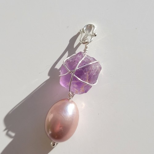 Pendentif argent perle - perle, de