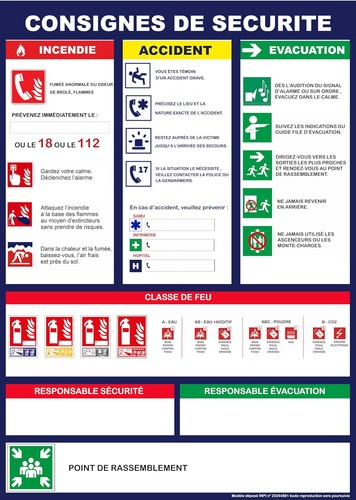 Panneau consignes sécurité - consignes,