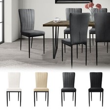 Lot de 4/8 chaises de salle à manger en velours avec lignes couleur à choisir