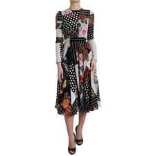 Robe DOLCE & GABBANA Multicolore Patchwork Floral Léopard IT36/US2/2XS 4430usd