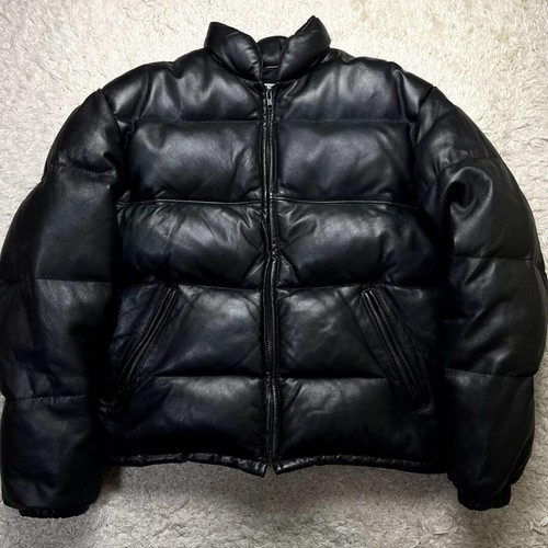 Doudoune cuir noir homme - doudoune, en