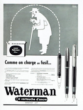 Advertising 0223 1953 Waterman Ink Cartridge Fountain Pen