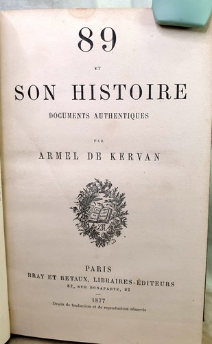 Livre ancien 1877 1789 son - 1877,, et