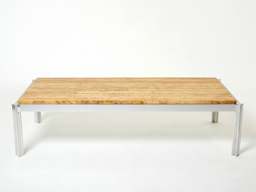 Table basse chrome aluminium