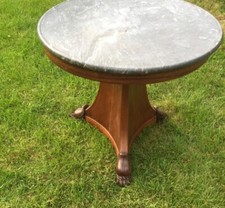 Tripode guéridon  XIXème marbre gris  saint anne