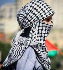Écharpe noire et blanche de style arabe Shemagh Keffiyeh, tête de style pales...
