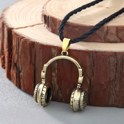 Collier casque argent corde - collier, or
