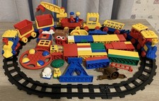 Vintage LEGO DUPLO - Trains - Track - Figures - Blocks - Crane - Animals
