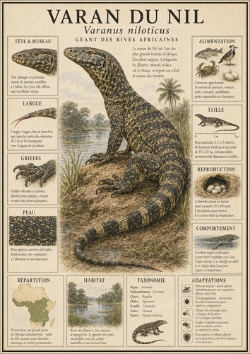 Affiche varan nil - varan,