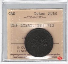 Lower Canada Half Penny LC2A2 - ICCS AU50 - XQY 377