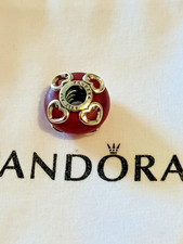 charm Pandora boule coeur rouge givré argent 925 poinçon  PANDORA ALE