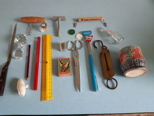 Lot objets brocante - lot,