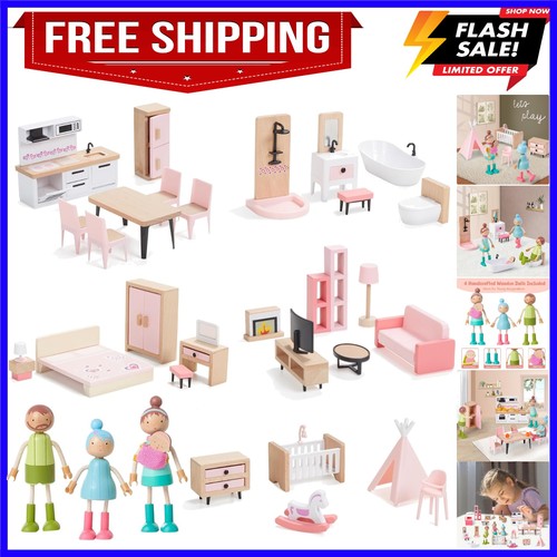 36pcs wooden dollhouse - wooden,