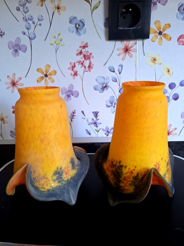 Paire art déco tulipes pâte - art,