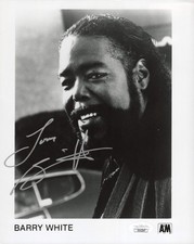 Barry White Signed 8x10 B&W A&M Promo Photo, JSA & PSA Certified Autograph