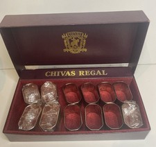 CHIVAS REGAL Silver NAPKIN Rings- Lot Of (12) OLD STOCK UNUSED With Original Box