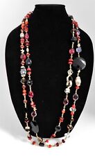 Appartement A Louer Paris Red Black Beaded Statement LongNecklace