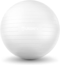 URBNFit Exercise & Yoga Ball with Quick Pump with Quick Pump, 22" - White