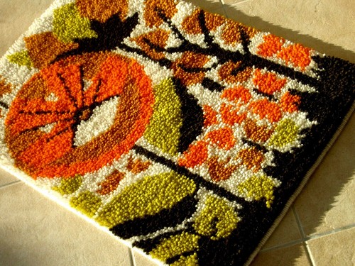 Tapis tapisserie laine vintage - tapis,