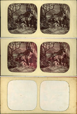 Vintage Stereo, Scene of Two Men in Scottish Costume Stereo Card Tissue, Car