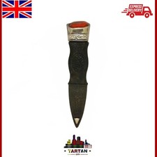 Kilt Sécurité Sgian Dubh Antique Mannequin Étain Montage avec Orange Pierre - TC